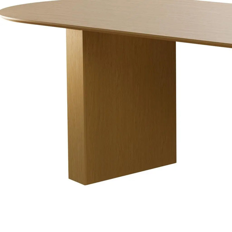 86" Natural Wood Double Pedestal Base Oval Dining Table Homeroots Kitchen & Dining