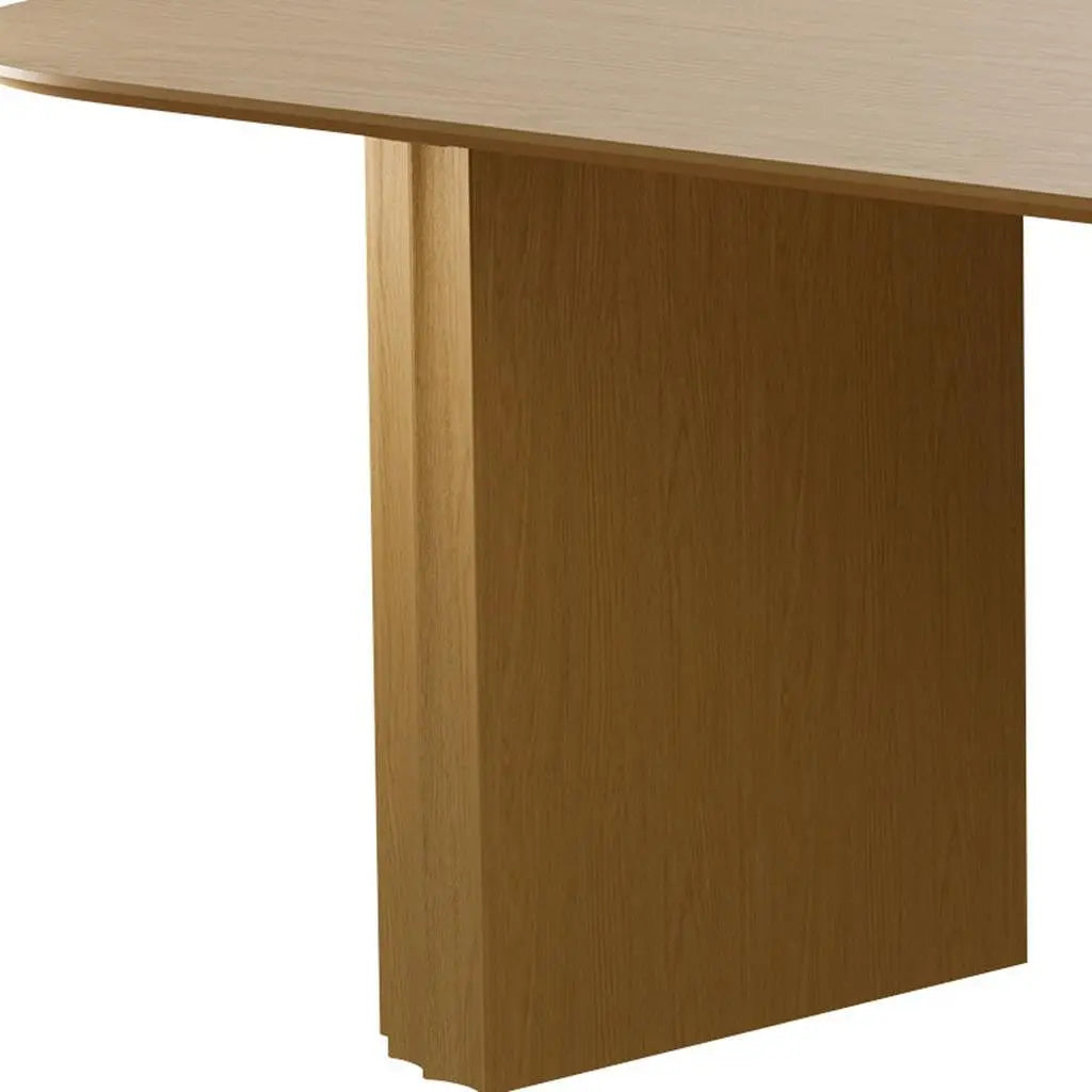 86" Natural Wood Double Pedestal Base Oval Dining Table Homeroots Kitchen & Dining
