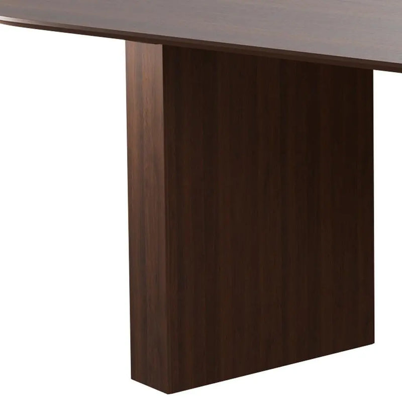86" Walnut Wood Double Pedestal Base Oval Dining Table Homeroots Kitchen & Dining