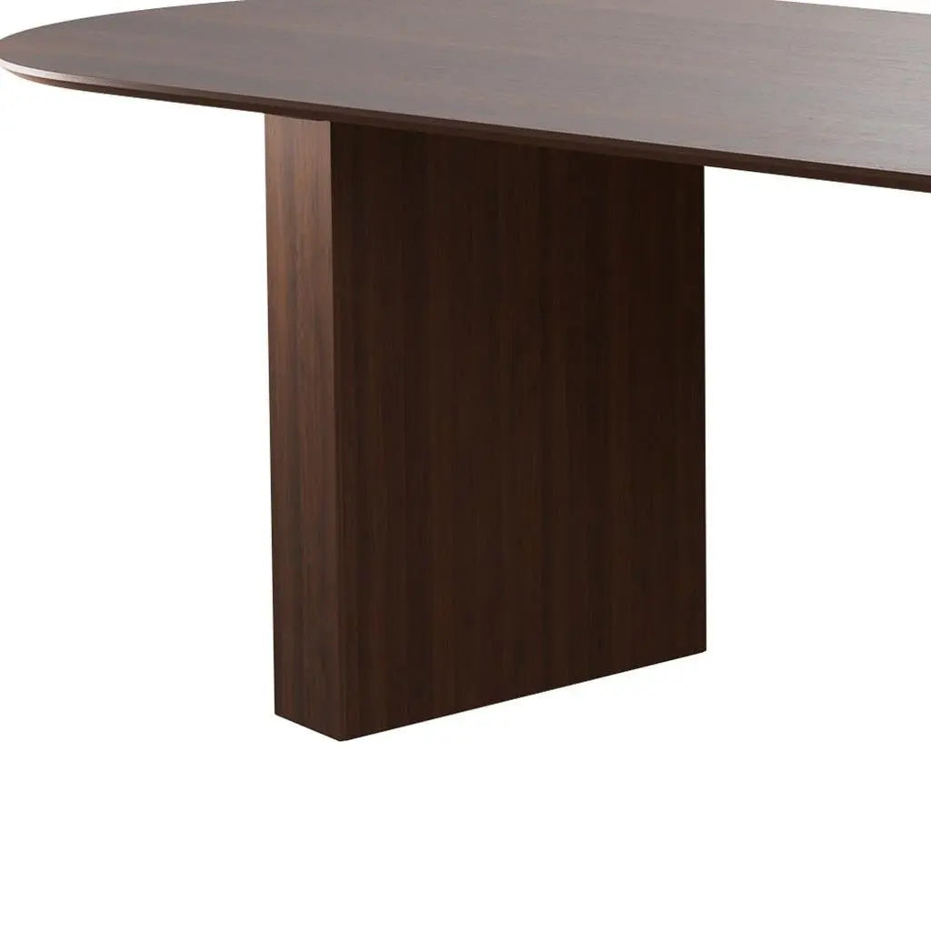 86" Walnut Wood Double Pedestal Base Oval Dining Table Homeroots Kitchen & Dining