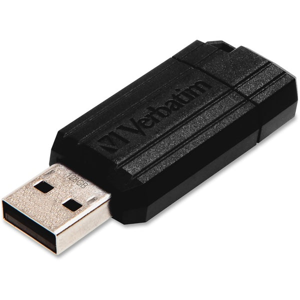 Verbatim 128GB Pinstripe USB Flash Drive - Black Default Title