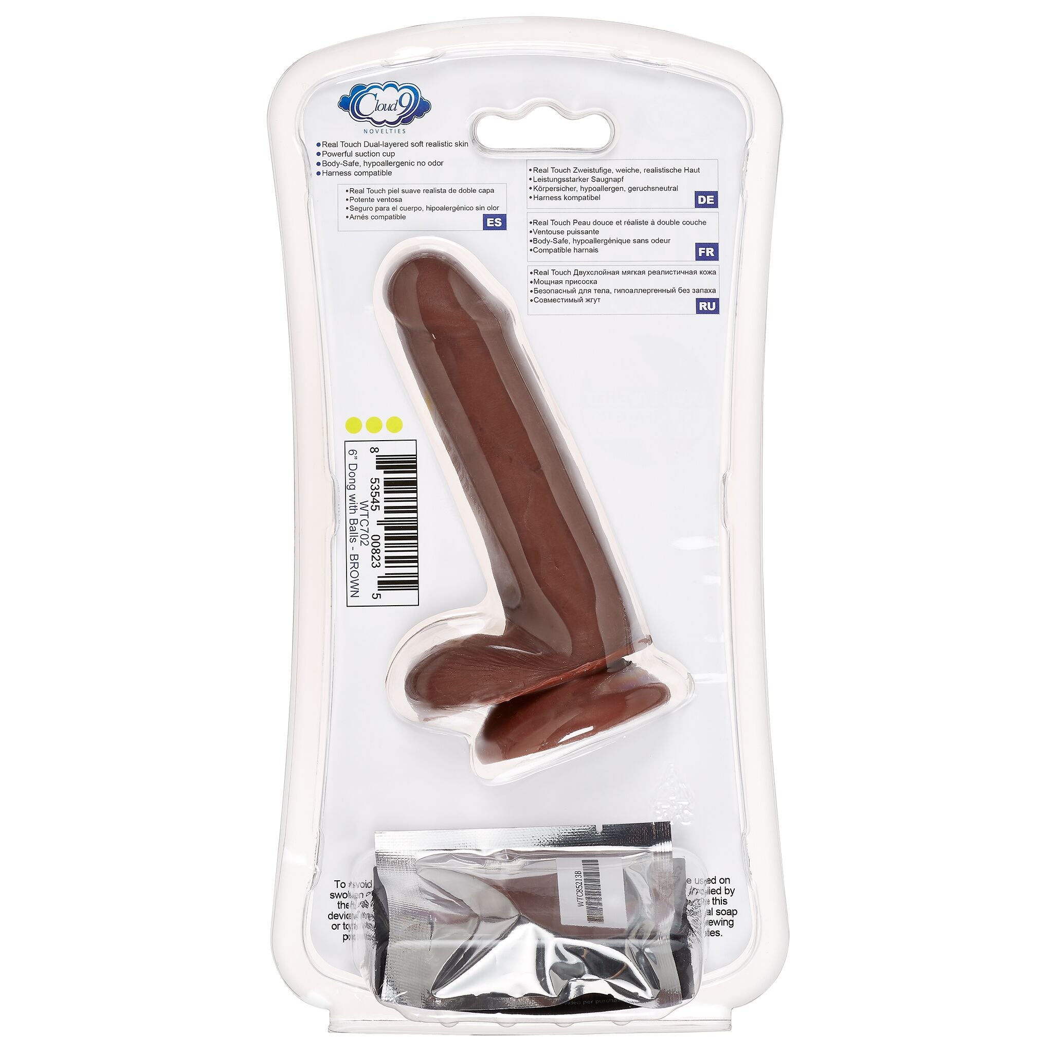 Cloud 9 Dual Density Dildo Touch 6in W/ Balls Brown - GreatEagleInc
