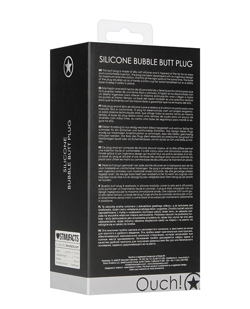Shots Ouch Bubble Butt Plug - Black - GreatEagleInc