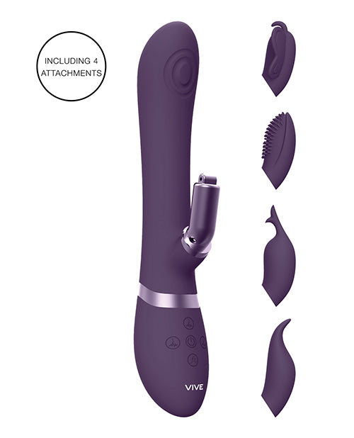 Shots Vive Etsu Pulse G-spot Rabbit W/interchangeable Clitoral Attachments - Purple