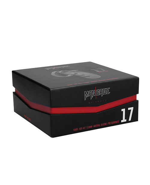 Shots Man Cage Chastity 4.5" Cock Cage Model 21 - Black - GreatEagleInc