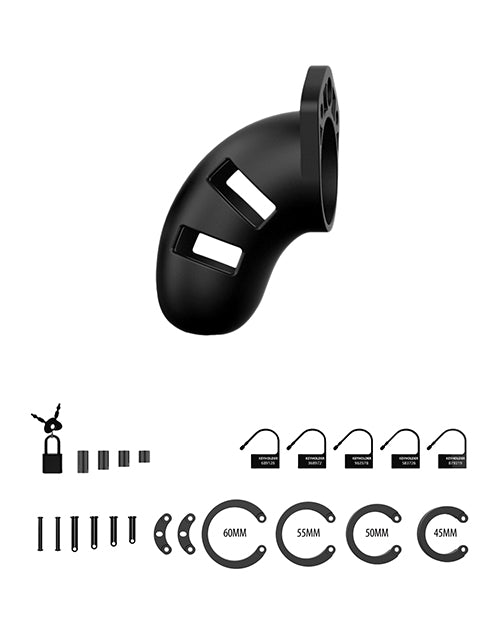 Shots Man Cage Chastity 3.5" Cock Cage Model 20 - Black - GreatEagleInc