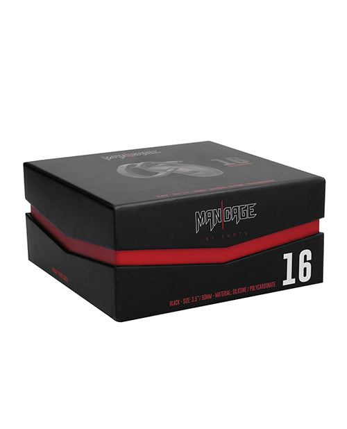 Shots Man Cage Chastity 3.5" Cock Cage Model 20 - Black - GreatEagleInc