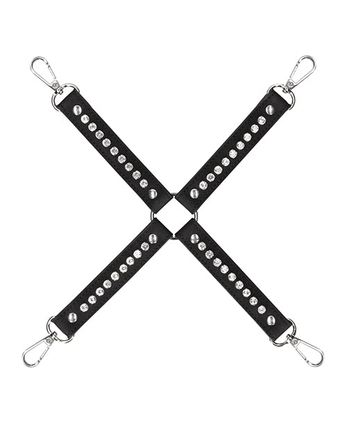 Shots Ouch Diamond Studded Hogtie - Black