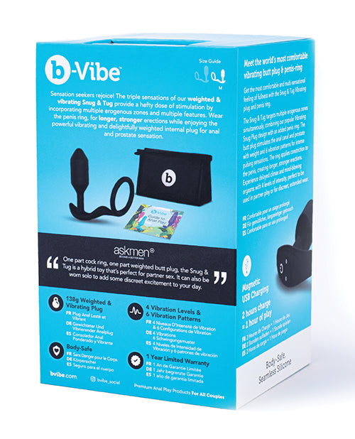 B-vibe Vibrating Snug & Tug - Black - GreatEagleInc