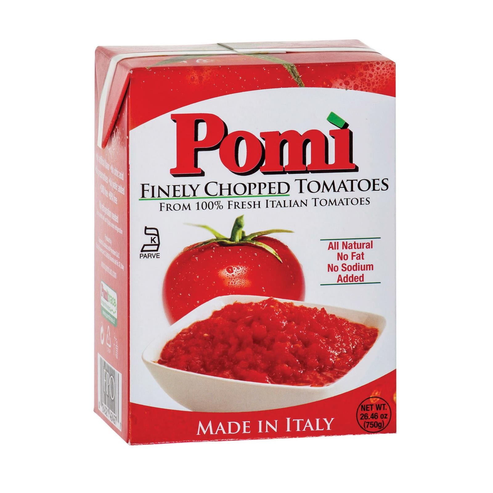 Pomi Tomatoes Chopped Tomatoes - Finely - Case Of 12 - 26.46 Oz. - GreatEagleInc
