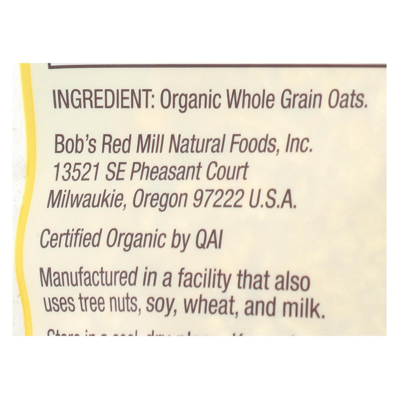 Bob's Red Mill - Oats - Organic Quick Cooking Rolled Oats - Whole Grain - Case Of 4 - 16 Oz. - GreatEagleInc