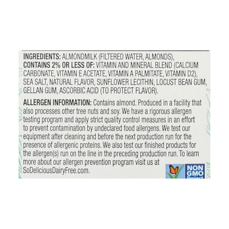 So Delicious Dairy Free Almond Milk Beverage -unsweetened - Case Of 6 - 32 Fl Oz - GreatEagleInc