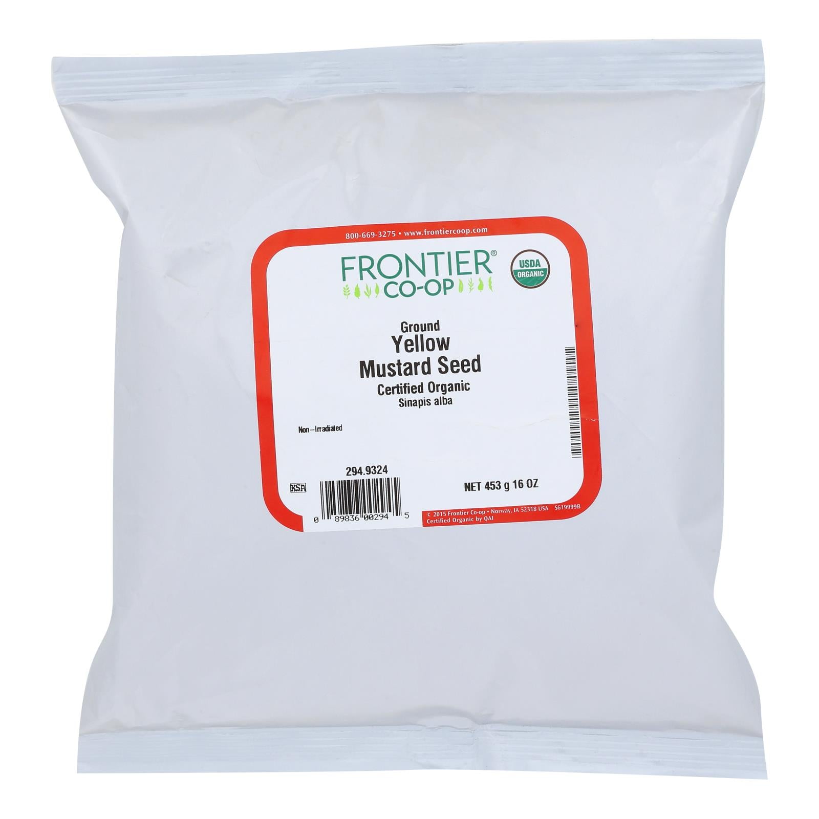Frontier Herb Mustard Seed Organic Powder Yellow Ground - Single Bulk Item - 1lb - GreatEagleInc