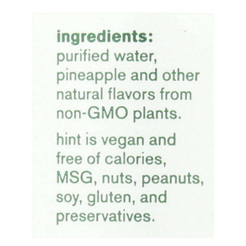 Hint Pineapple Water - Pineapple Unsweetened - Case Of 12 - 16 Fl Oz. - GreatEagleInc
