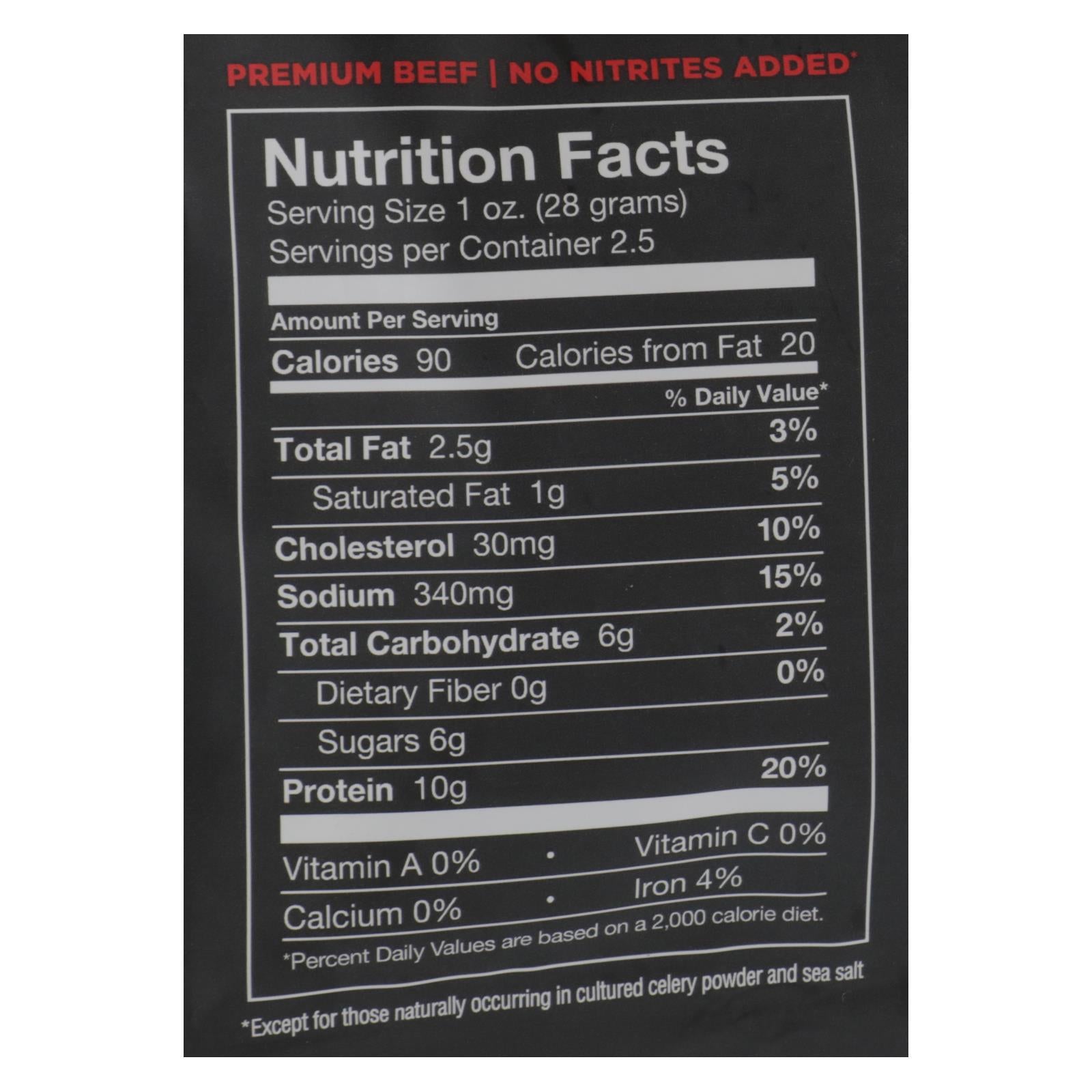 Chef's Cut Real Steak Jerky - Original Recipe - Case Of 8 - 2.5 Oz. - GreatEagleInc