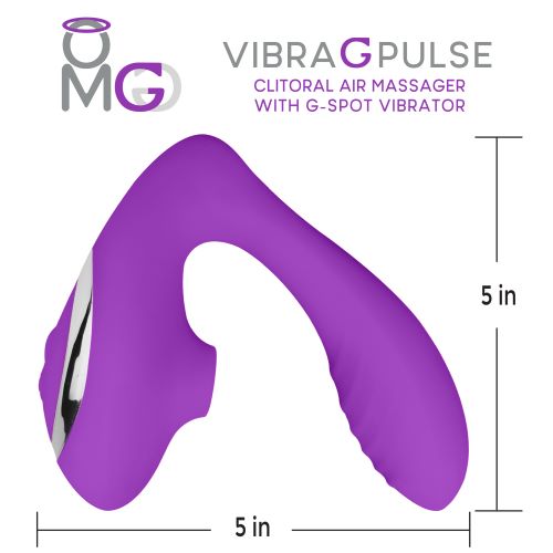 Omg Vibra G Pulse Clitoral Suction Massager W/ G-spot Vibrator Purple - GreatEagleInc