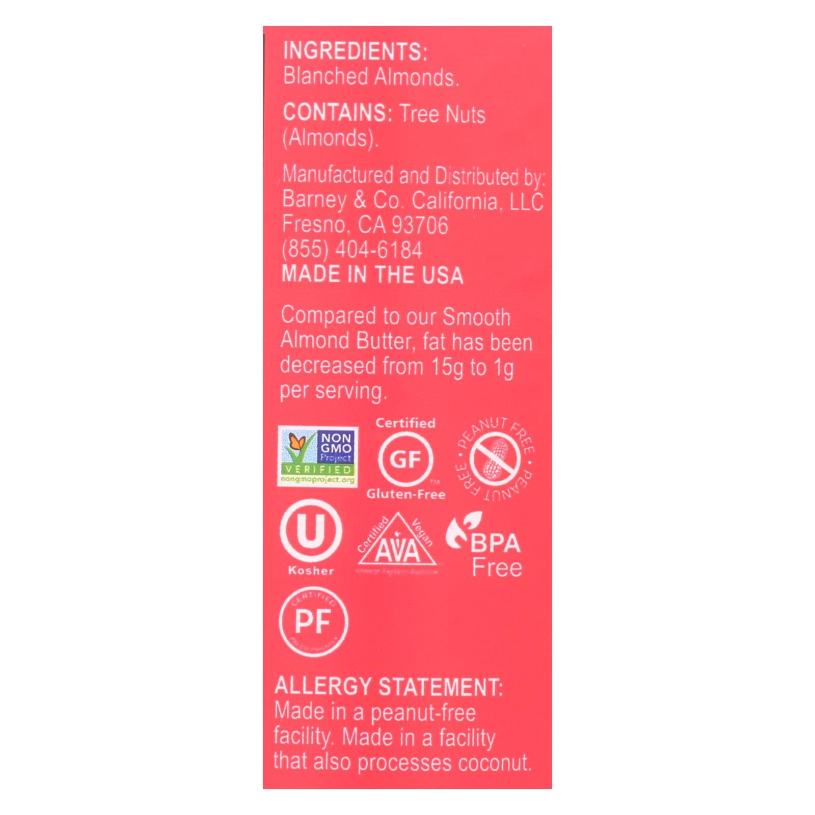 Barney Butter Powdered Almond Butter - Case Of 6 - 8 Oz - GreatEagleInc