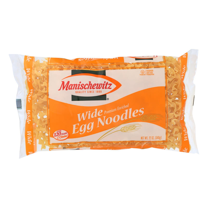 Manischewitz - Egg Noodles Broad - Case Of 12 - 12 Oz. - GreatEagleInc