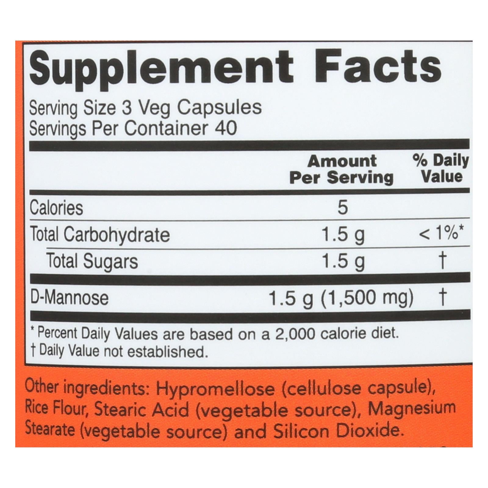 Now D-mannose Powder 500 Mg  - 1 Each - 120 Cap - GreatEagleInc