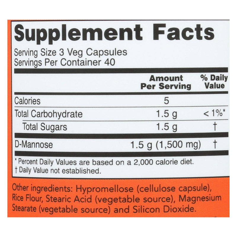 Now D-mannose Powder 500 Mg  - 1 Each - 120 Cap - GreatEagleInc