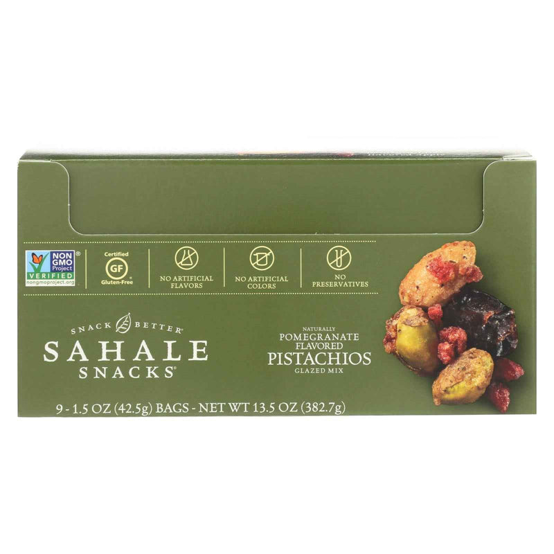 Sahale Glazed Mix With Pomegranate Flavored Pistachios  - Case Of 9 - 1.5 Oz