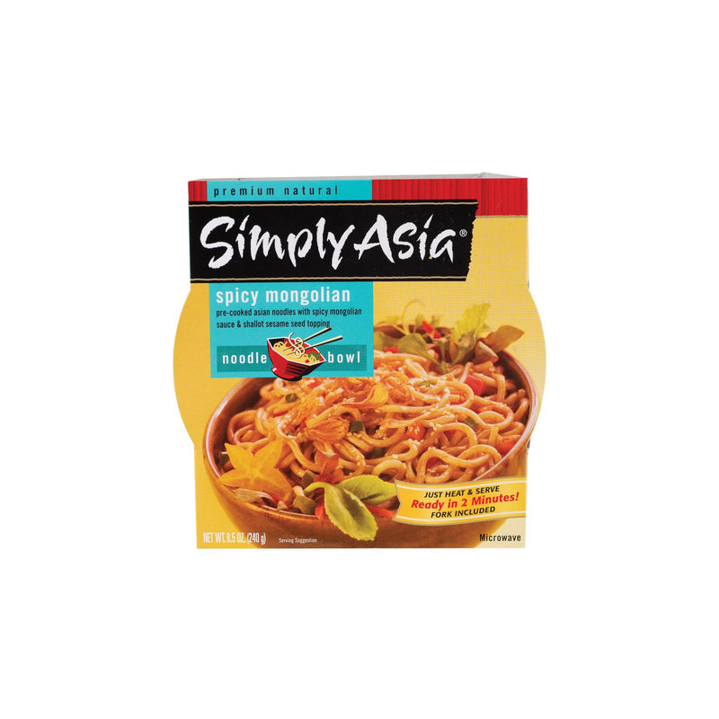 Simply Asia Spicy Mongolian Noodle Bowl - Case Of 6 - 8.5 Oz. - Eco-Friendly Home & Grocery