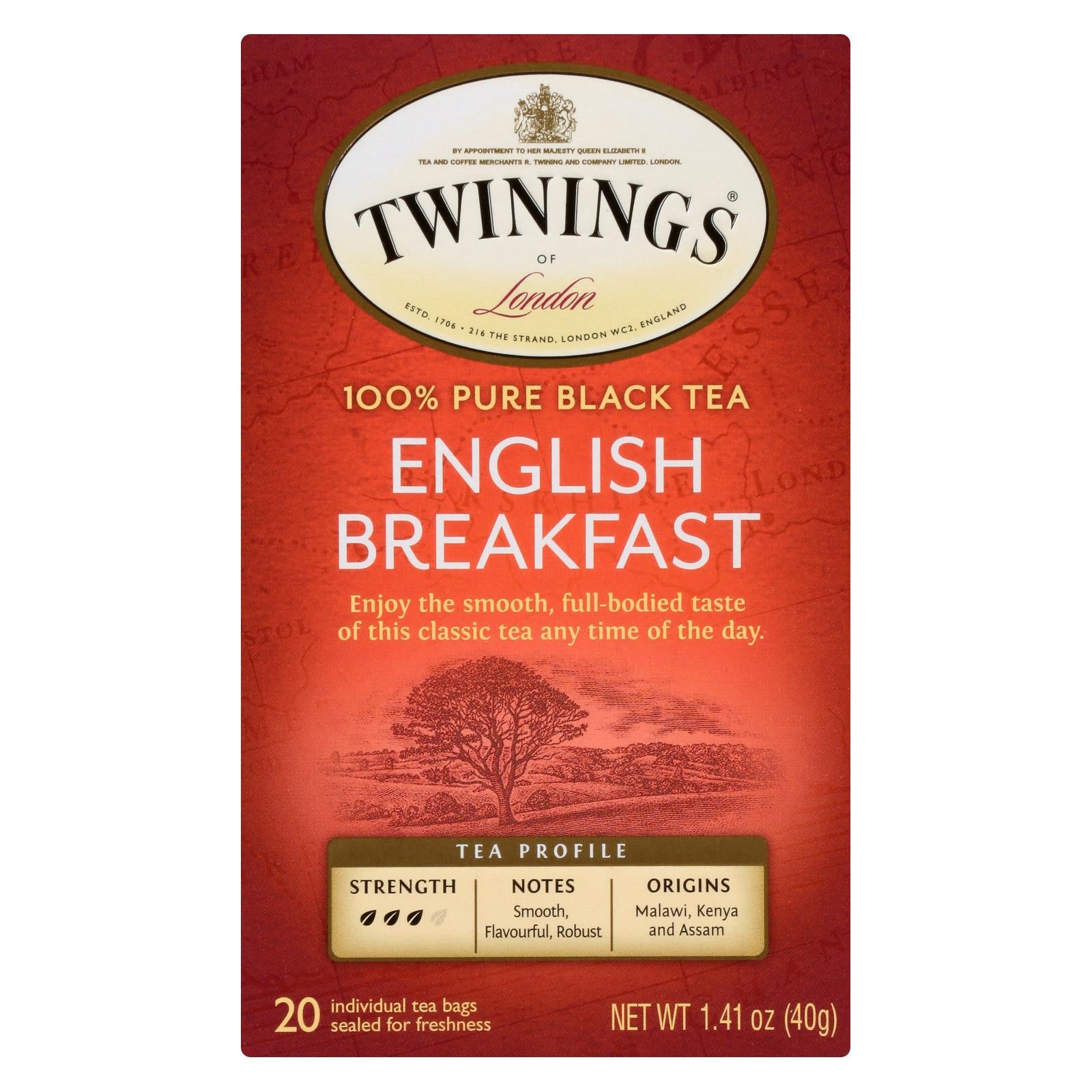 Twinings Tea English Breakfast Tea - Black Tea - Case Of 6 - 20 Bags - Eco-Friendly Home & Grocery