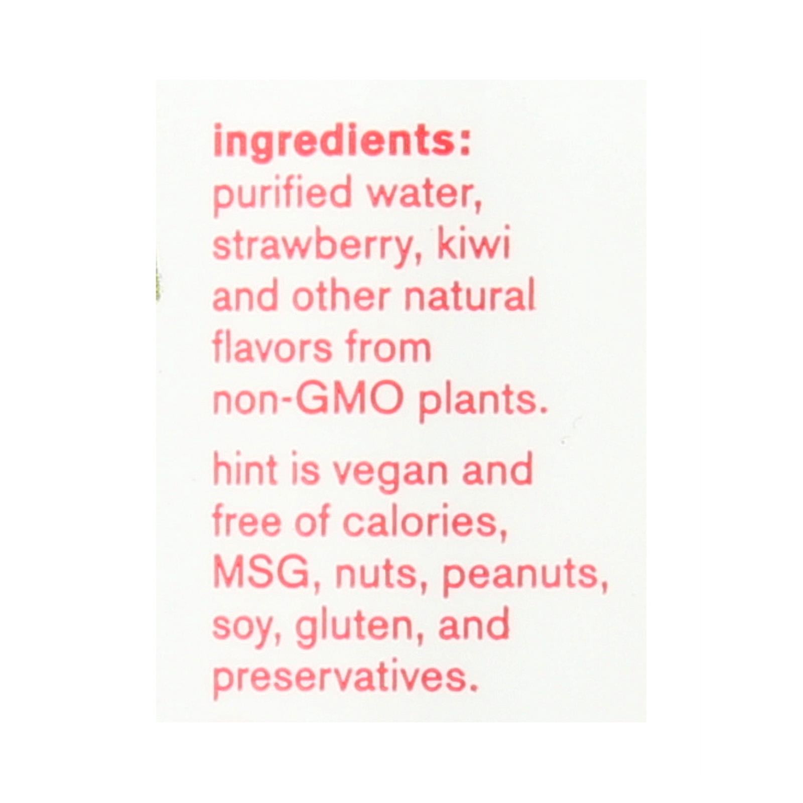 Hint Fruit Water - Strawberry And Kiwi - Case Of 12 - 16 Fl Oz. - GreatEagleInc