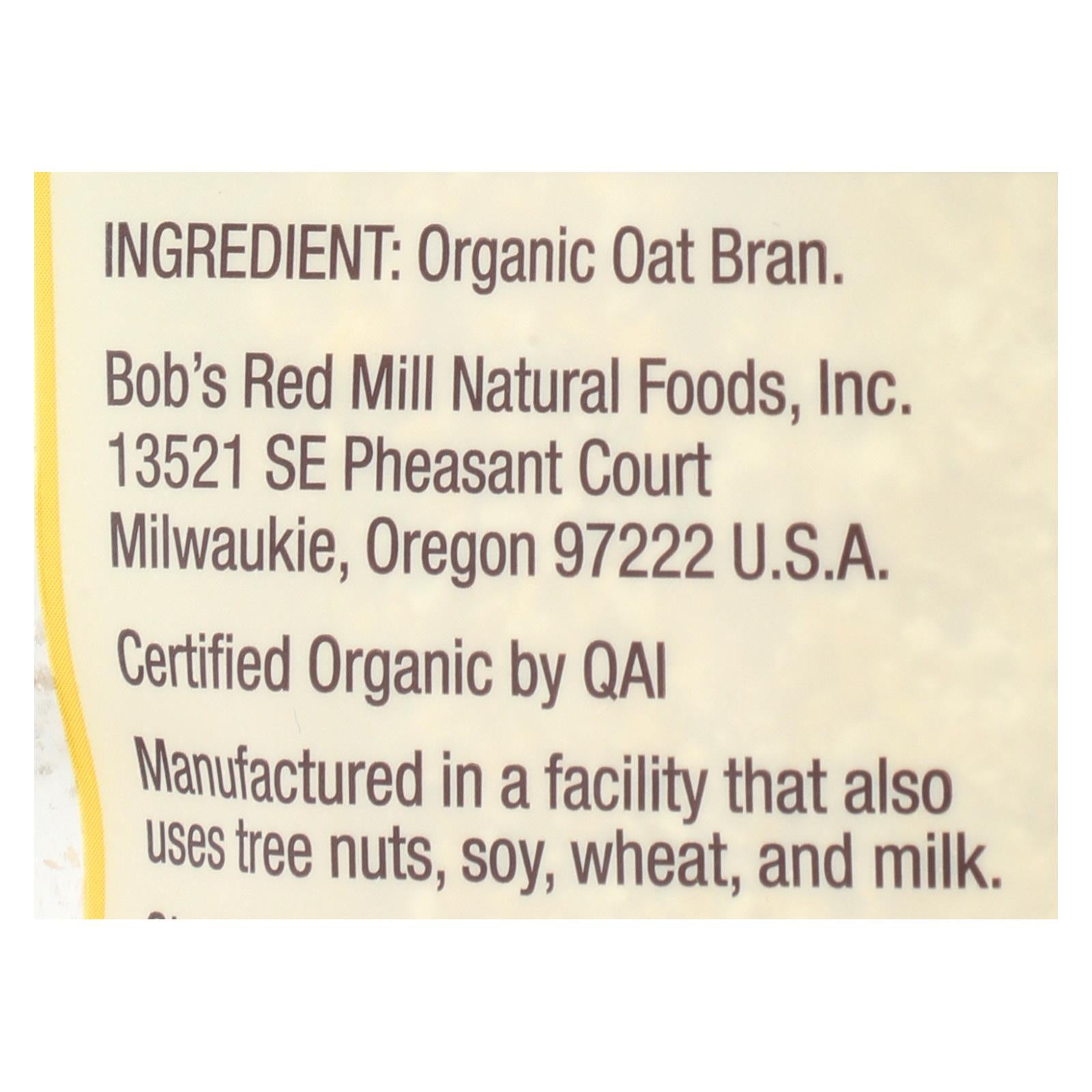 Bob's Red Mill - Oat Bran - Organic High Fiber Hot Cereal - Case Of 4 - 18 Oz. - GreatEagleInc