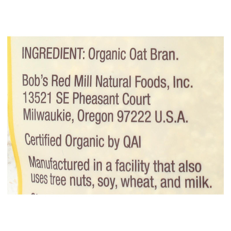Bob's Red Mill - Oat Bran - Organic High Fiber Hot Cereal - Case Of 4 - 18 Oz. - GreatEagleInc