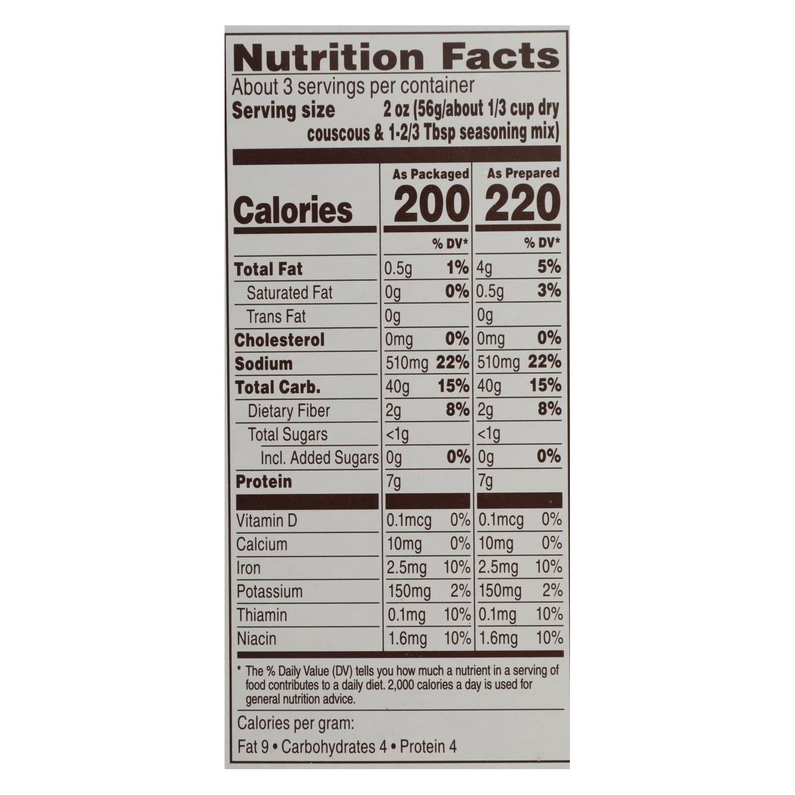 Near East Couscous Mix - Herb Chicken - Case Of 12 - 5.7 Oz. - GreatEagleInc