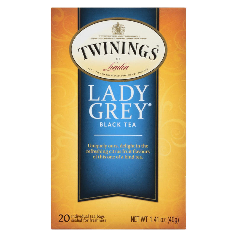 Twinings Tea Black Tea - Lady Grey - Case Of 6 - 20 Bags - GreatEagleInc