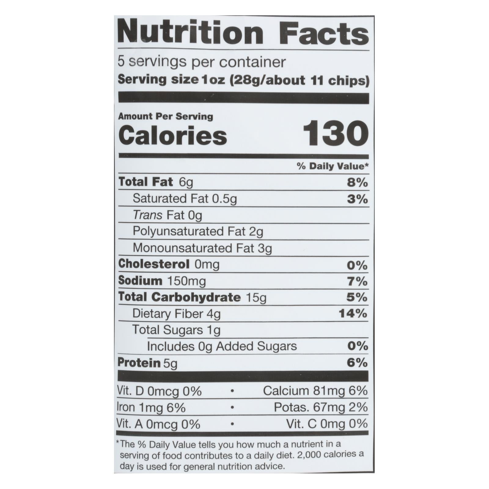 Beanitos - White Bean Chips - Hint Of Lime - Case Of 6 - 5 Oz. - GreatEagleInc