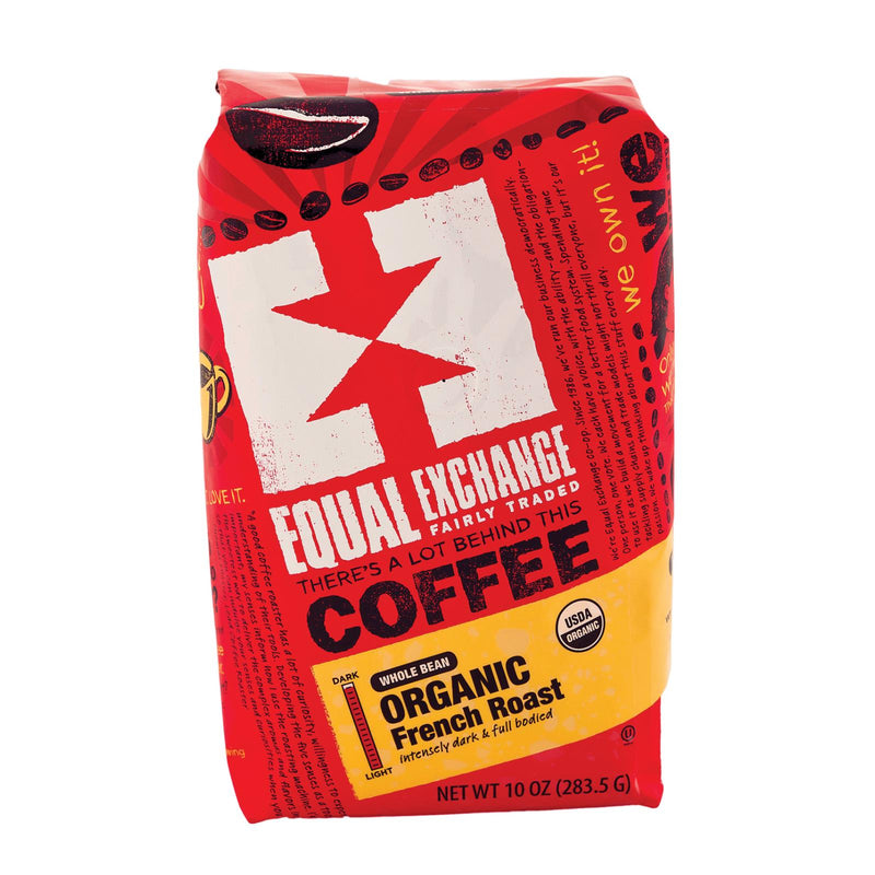 Equal Exchange Organic Whole Bean Coffee - French Roast - Case Of 6 - 10 Oz. - GreatEagleInc