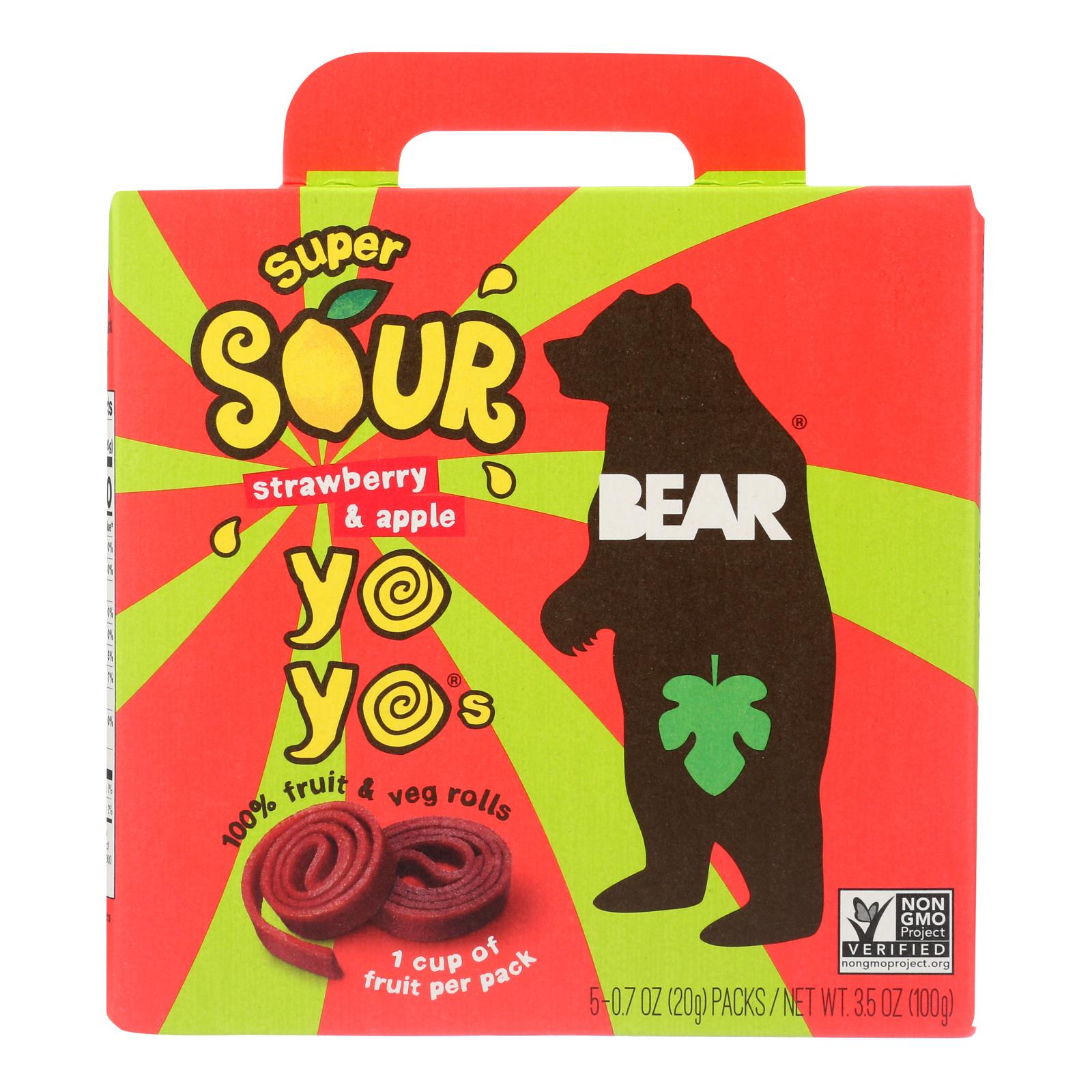Bear - Real Fruit Yoyo Straw Apple - Case Of 6 - 3.5 Oz - Home & Garden