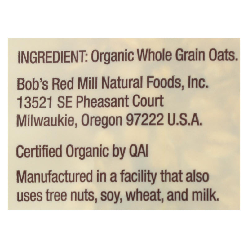 Bob's Red Mill - Oats - Organic Extra Thick Rolled Oats - Whole Grain - Case Of 4 - 32 Oz. - GreatEagleInc