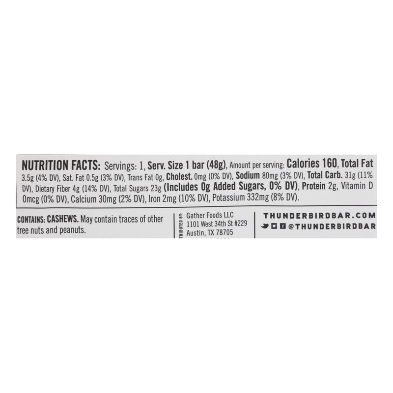 Thunderbird - Bar Cashew Fig Carrot - Case Of 12-1.7 Oz - Home & Garden