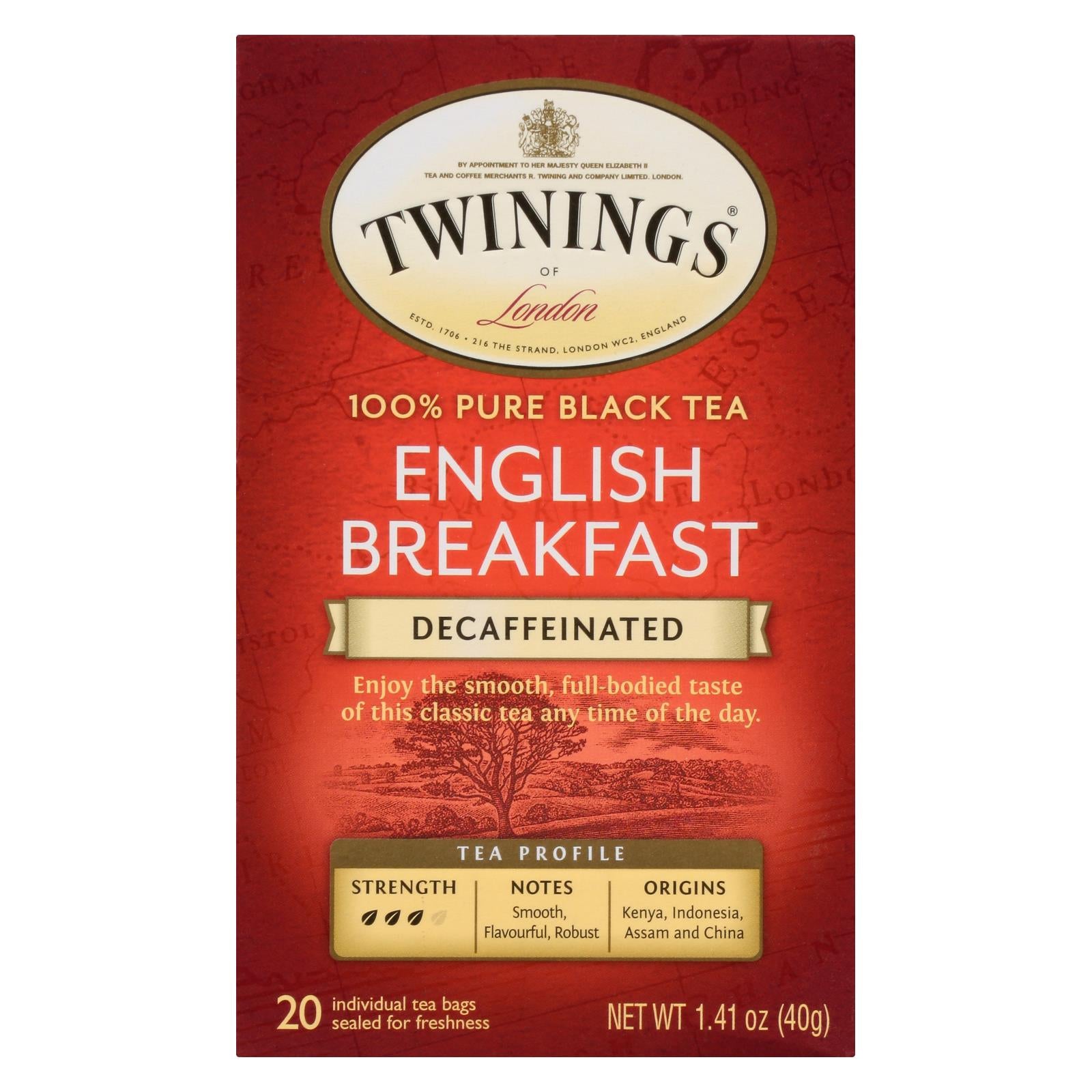 Twinings Tea Breakfast Tea - English Decaffeinated - Case Of 6 - 20 Bags - Eco-Friendly Home & Grocery