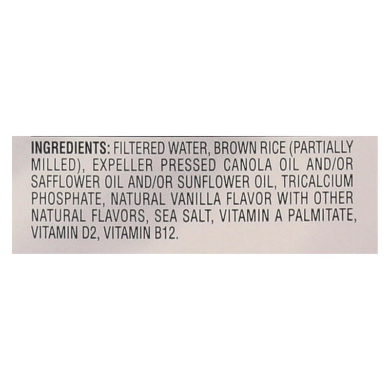 Rice Dream Original Rice Drink - Enriched Vanilla - Case Of 8 - 64 Fl Oz. - GreatEagleInc