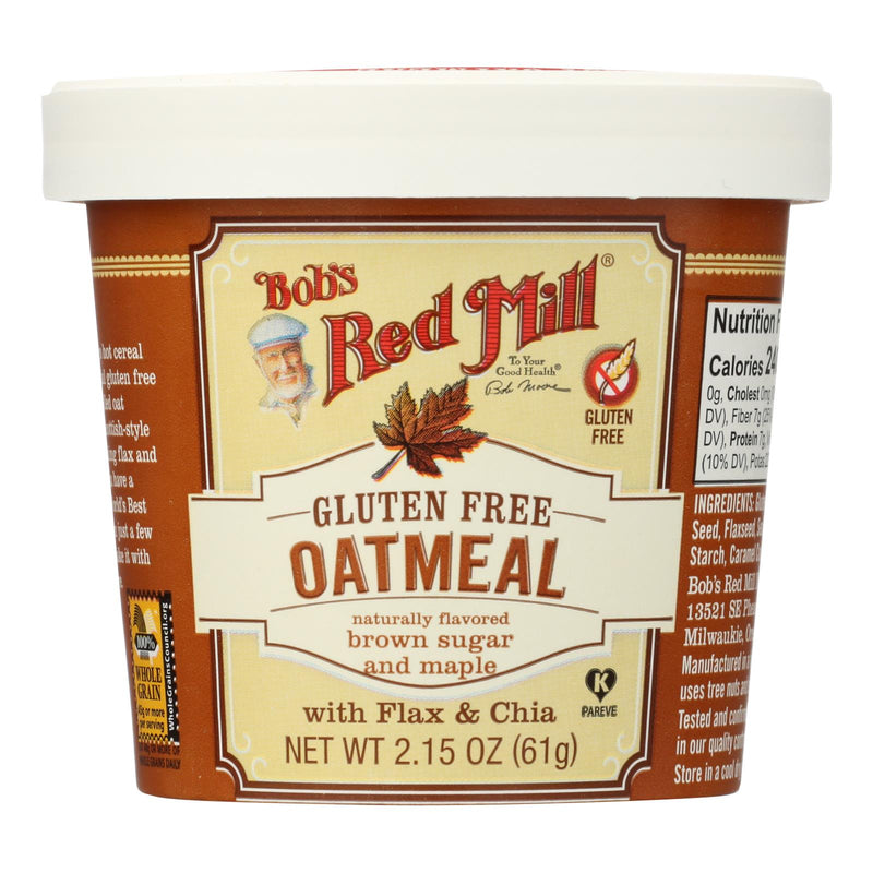 Bob's Red Mill - Gluten Free Oatmeal Cup Brown Sugar And Maple - 2.15 Oz - Case Of 12 - GreatEagleInc