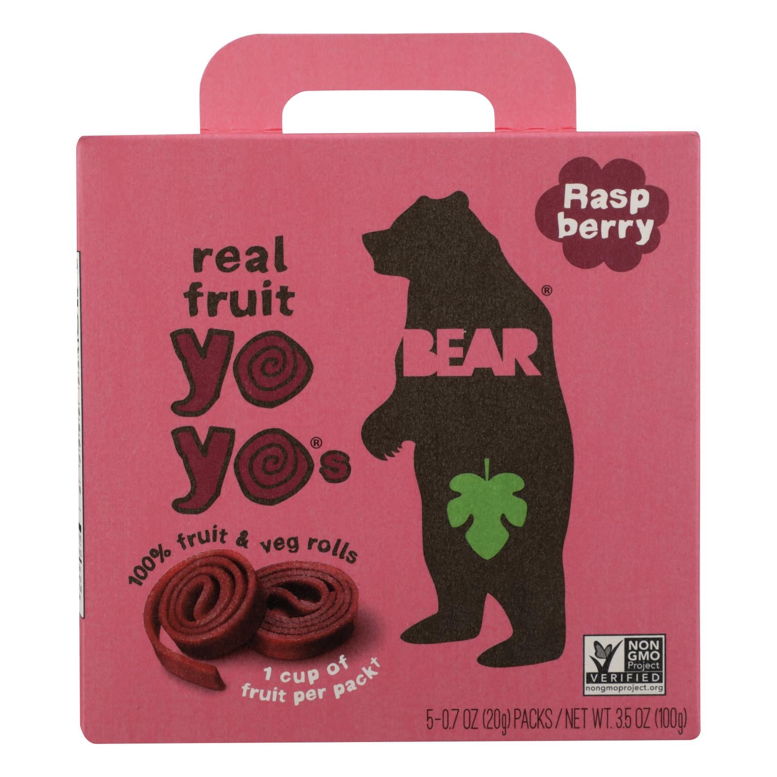 Bear Real Fruit Yoyo Snack - Raspberry - Case Of 6 - 3.5 Oz. - GreatEagleInc