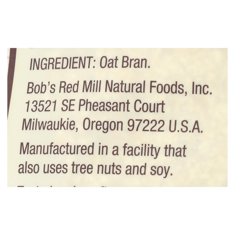 Bob's Red Mill - Oat Bran - Gluten Free - Case Of 4-16 Oz. - GreatEagleInc
