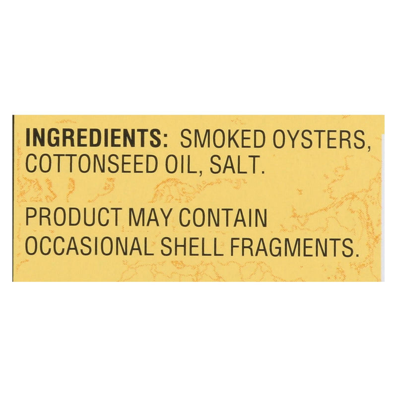 Reese Oysters - Smoked - Medium - 3.7 Oz - Case Of 10 - GreatEagleInc