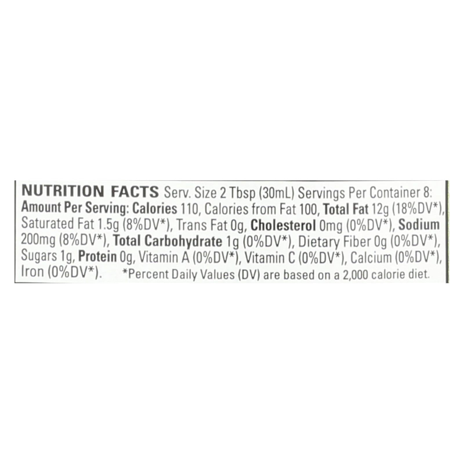 Organic Ville Organic Dressing - Dairy Free Ranch Vinaigrette - Case Of 6 - 8 Fl Oz. - GreatEagleInc