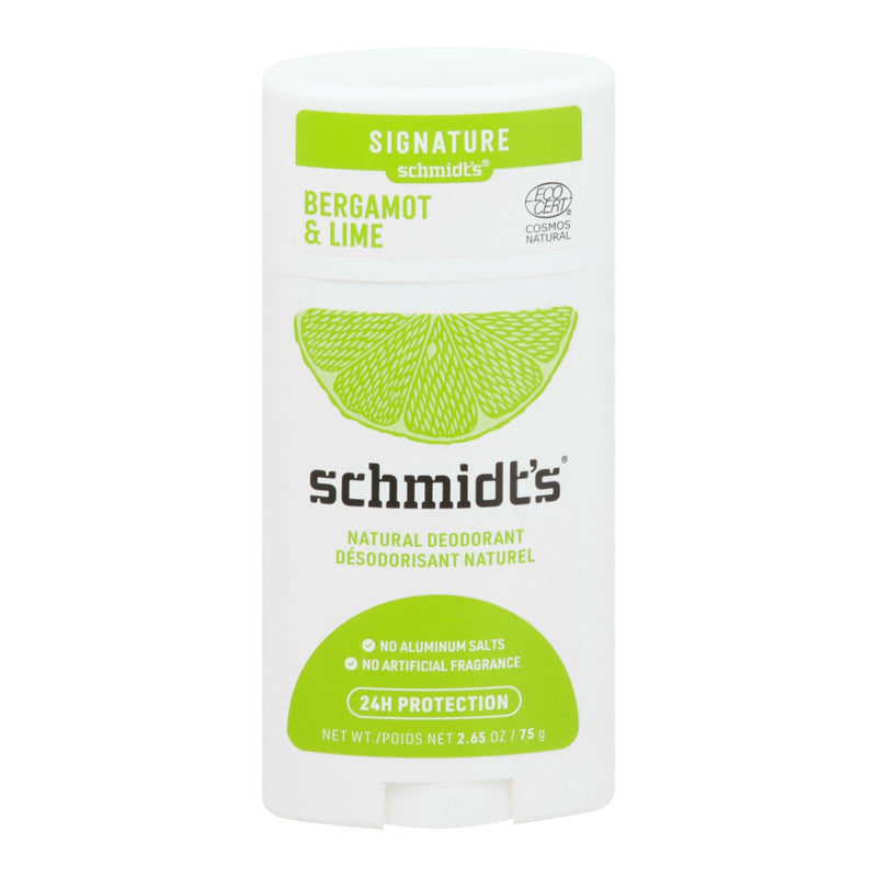 Schmidt's - Deodorant Brgmnt&lme Stk - 1 Each - 2.65 Oz - GreatEagleInc