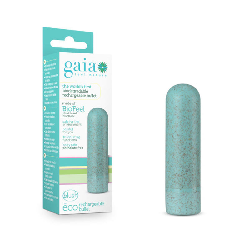 Gaia – Eco Rechargeable Bullet - Aqua - GreatEagleInc