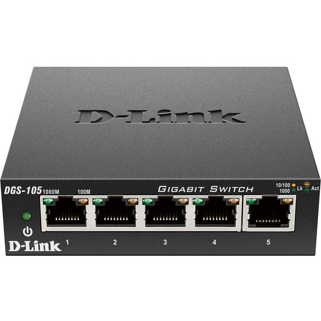 D-Link DGS-105 5 Port Gigabit Unmanaged Metal Desktop Switch Default Title