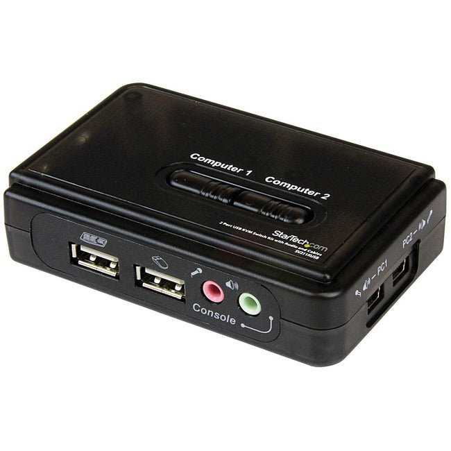StarTech.com 2 Port USB KVM Kit with Cables and Audio Switching - KVM / audio switch - USB - 2 ports - 1 local user - GreatEagleInc