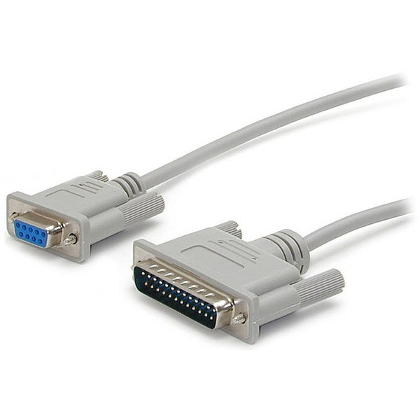 StarTech.com 10 ft Cross Wired DB9 to DB25 Serial Null Modem Cable - Null modem cable - DB-9 (F) - DB-25 (M) - 10 ft Default Title