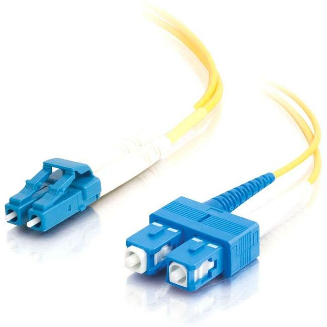 C2G 1m LC-SC 9/125 Duplex Single Mode OS2 Fiber Cable - Yellow - 3ft - GreatEagleInc